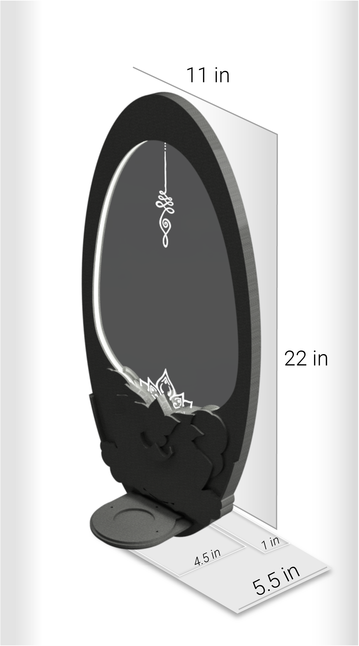 InkCarved Meditation Mirror - Fern Milk Tea Green