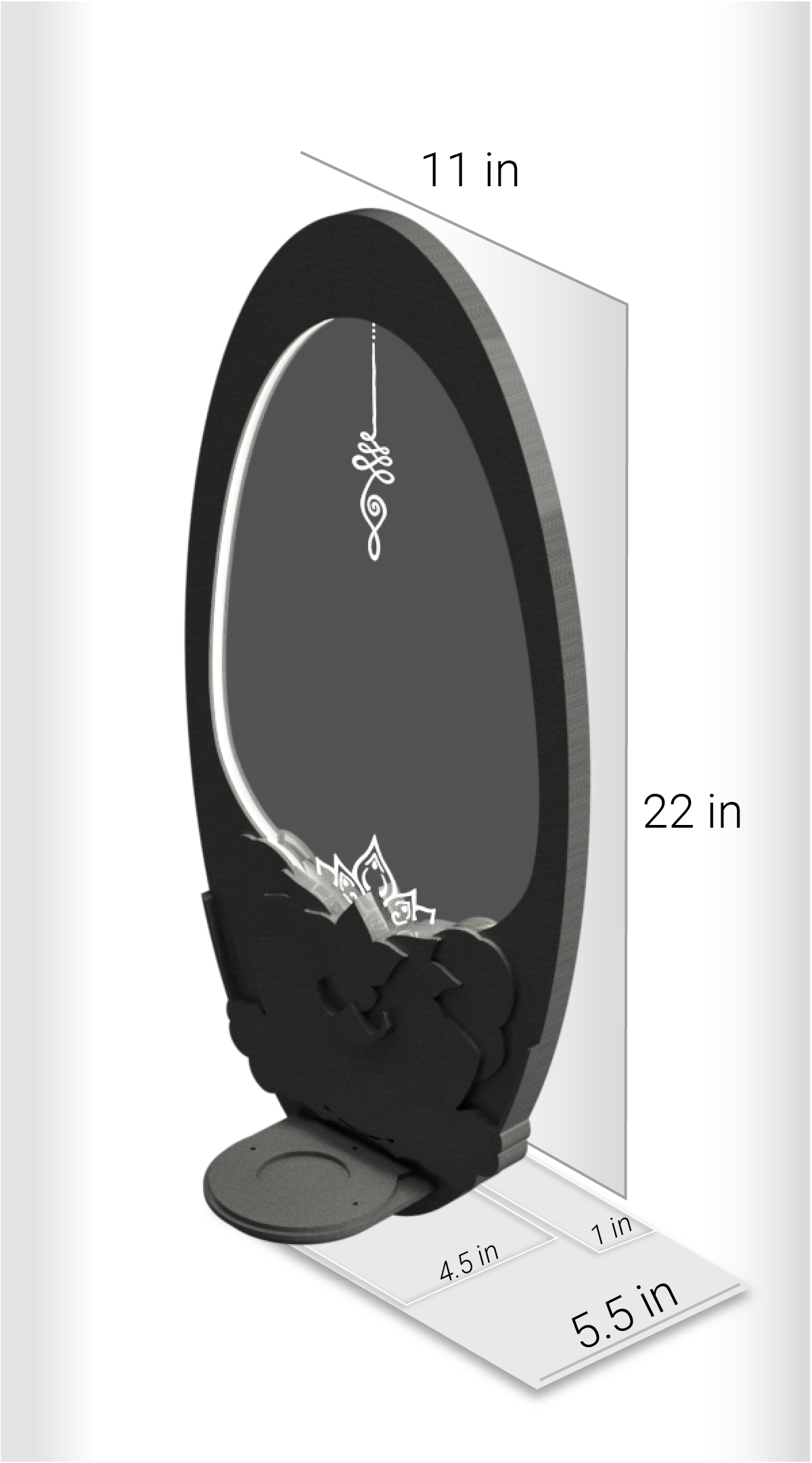 InkCarved Meditation Mirror - White and Black