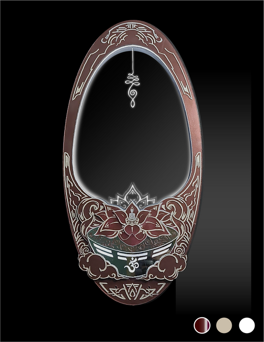 InkCarved Meditation Mirror - Cherry Metal