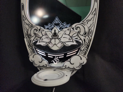 InkCarved Meditation Mirror - White and Black