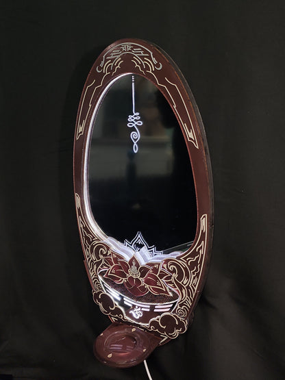 InkCarved Meditation Mirror - Cherry Metal