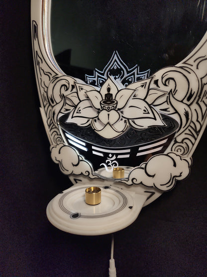 InkCarved Meditation Mirror - White and Black