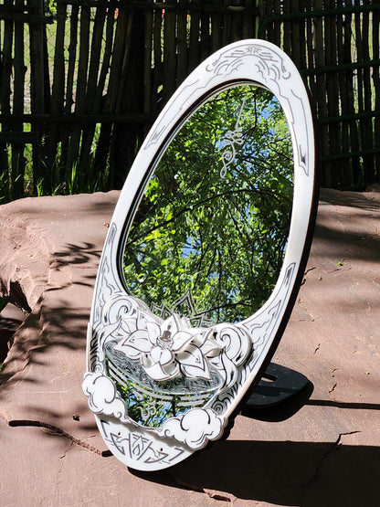 InkCarved Meditation Mirror - White and Black