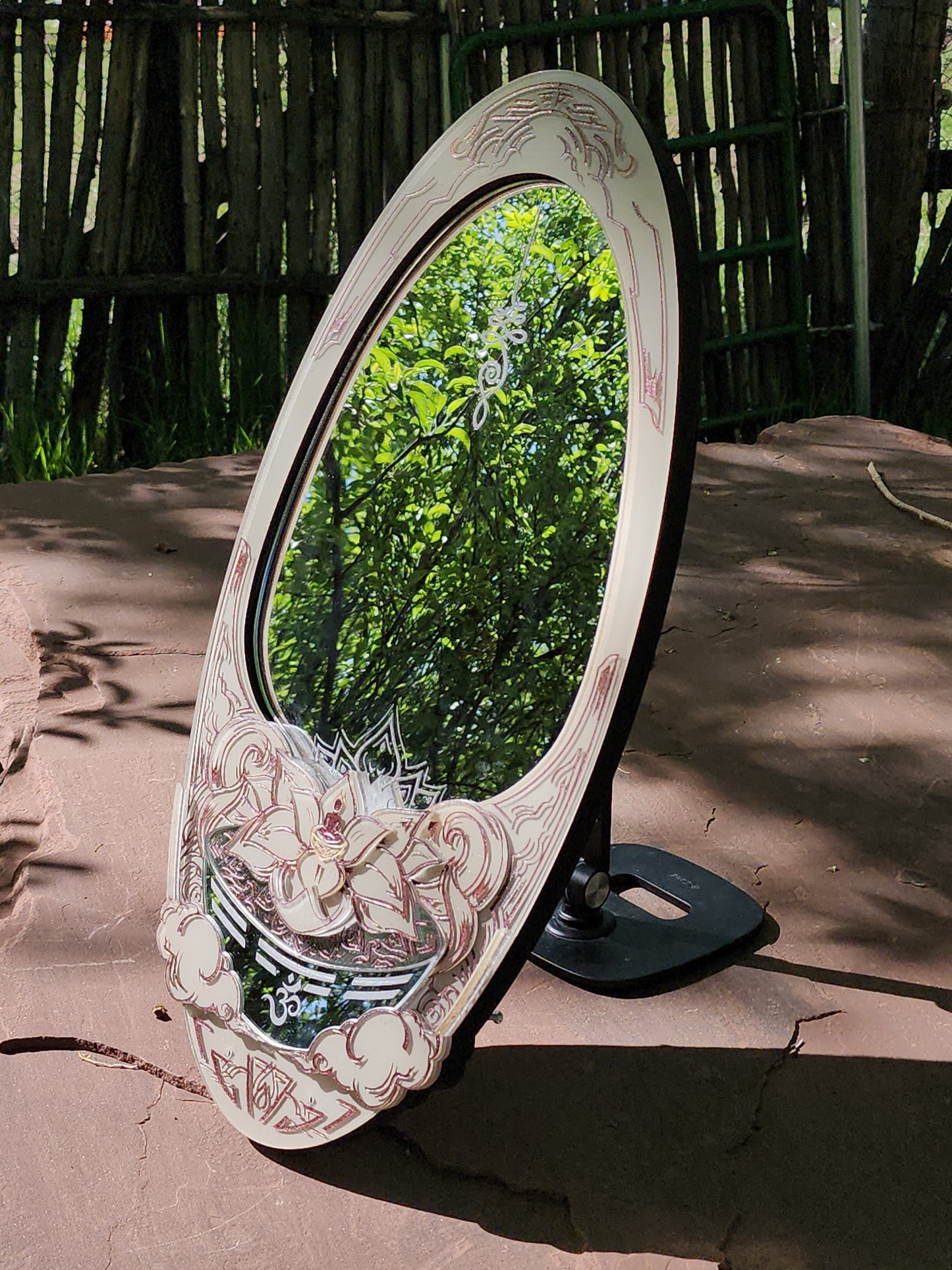 InkCarved Meditation Mirror - Beige Desert